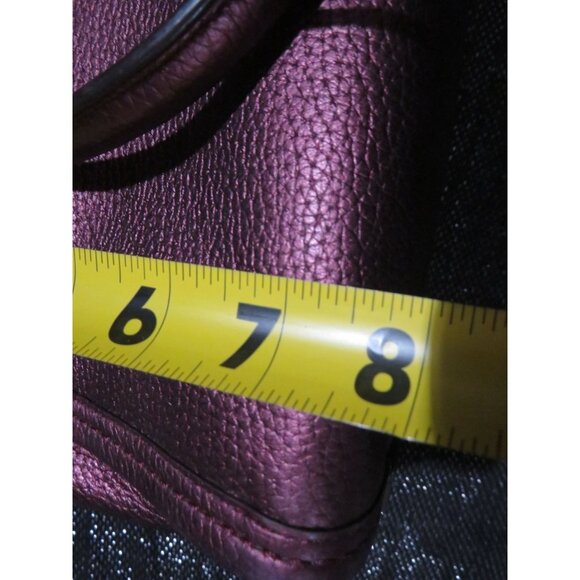 Coach Swagger 27 Cherry Metallic Pebble Leather Double Handle Satchel 36497 - Picture 15 of 15